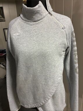 Umbro Heather Gray Quarter-Zip Funnel Sweatshirt